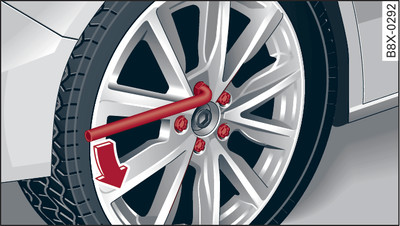 Wheel: Loosening the wheel bolts